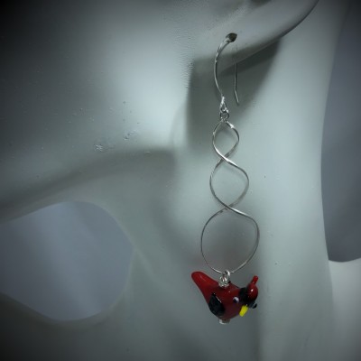 Murano Cardinal Earrings
